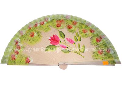 China Custom Wedding Hand Fan With TC Fabric and Wooden Ribs Hand-painted for sale