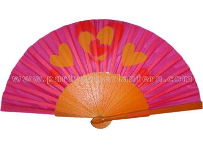 China Parties And Weddings Folding Wooden Hand Fan With Transfer Printing for sale