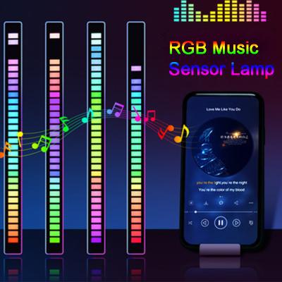 China 2021 New RGB Music Image Color Rhythm Car Light Sound Voice Control Atmosphere Lamp Same Control Desktop Ambient Sound Collection Led Music Light for sale