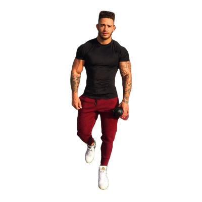 China Quick-Drying Sports Round Neck Stretch And Fitness Around The Neck Muscle Fit Mens T-Shirts for sale