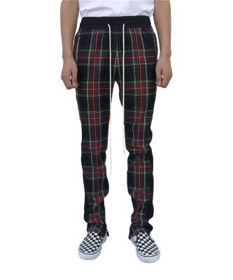 China QUICK DRY Outdoor Plaid Plaid Stretch Trend Leisure Sports Pants Thin Straight Men for sale