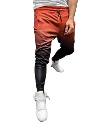 China New Gradient Mens 3D Pants Gradient Slimming Sports Fitness Training Stretch Pants for sale