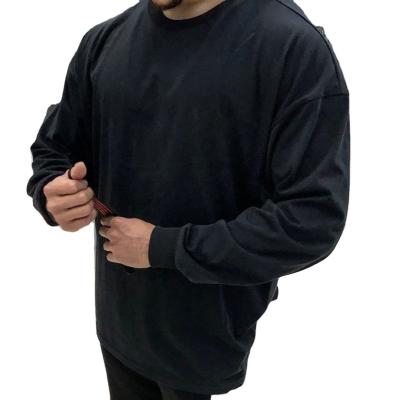 China Men's Round Loose Fit Breathable Wicking Sports Moisture Neck Long Sleeve Hoodies for sale