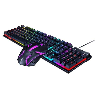 China Wholesale Price TWOLF TF200 3keys RGB Gaming Waterproof 104keys Mouse and Keyboard Combos for sale