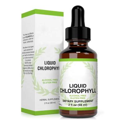 China Health Food OEM Chlorophyll Liquid Drops Powerful Antioxidant Vegan Tincture Liquid Chlorophyll Drops Energy Boost, Immune Tech Support for sale