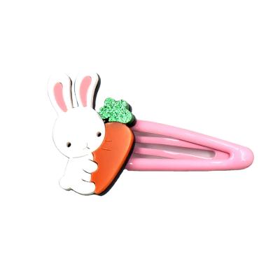 China HAS003HA01 (1pcs) Vintage Hair Clips Easter For Girls Toddler Hair Clip No Slip Bunny Hair Clips Acrylic Gifts For Girls for sale