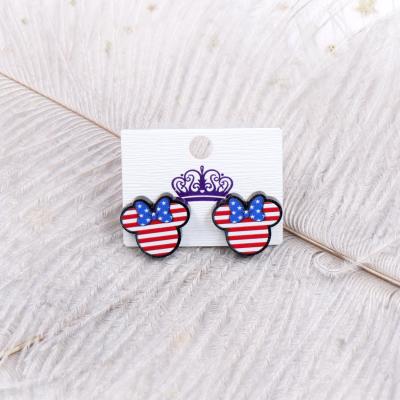 China Silver Hyperbola Earrings ERS586ER1138-925 4th of July Independence Day Mouse Stud Earrings Acrylic Earrings for Gir for sale