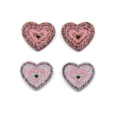 China ERS287ST072 cute heart earrings, valentines studs gifts for her laser cut acrylic earrings for sale