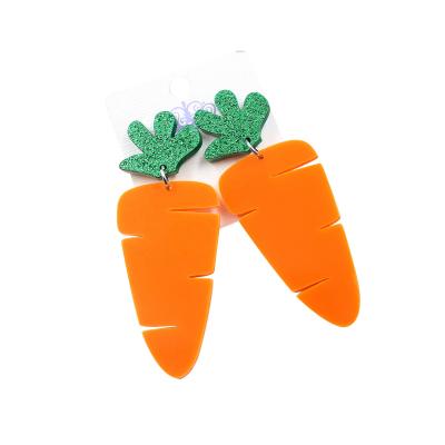 China ERS303HP099 Cute Carrots Drop To Dangle Acrylic Easter Earrings Stud Earrings for sale