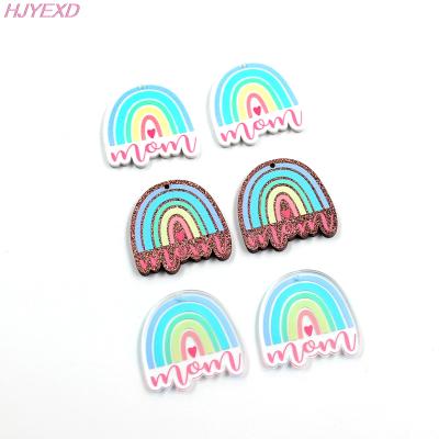 China (10pcs) Acrylic Rainbow Mum For Earrings Dangle Earrings Party DIY Glitter UV Rainbow Jewelry Accessories PRS108PR1031 for sale