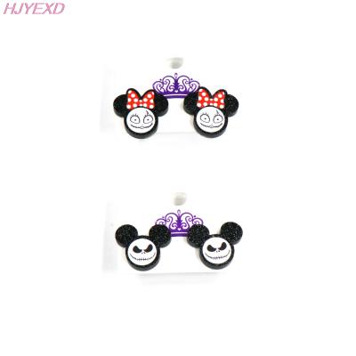 China ERS394ER1109 (1pair) 18mm Religious Nightmare Before Christmas Stud Earrings Mouse Head Glitter Jack And Sally Acrylic Earrings for sale