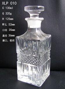 China Square glass perfume bottles with crystal cover for sale