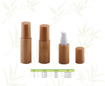 China 20ml/30ml/40ml Empty bamboo cosmetic bottles, bamboo lotion pump bottles for sale