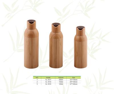 China Plastic cosmetic packaging in bamboo, Bamboo plastic cosmetic bottles for sale