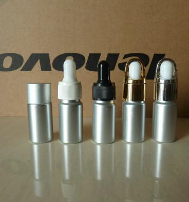 China 10ml aluminium essential oil dropper bottle, 10ml essence packing aluminium bottle for sale