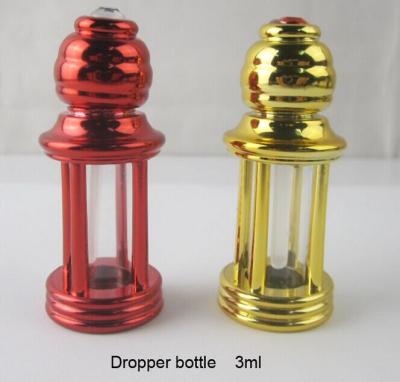 China 3ml four-column plastic perfume bottle dropper essential oil glass bottle roll on bottle for sale