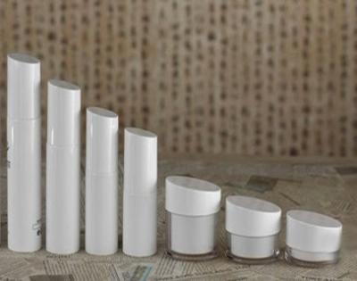 China 20g 30g 50g white acrylic cream jar 30ml 50ml 80ml toner  essence  lotion bottles series for sale