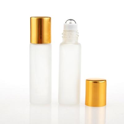 China Upscale 5ml Frosting Glass Essential Oil Roll On Bottle for Cosmetic Package fragrance container for sale