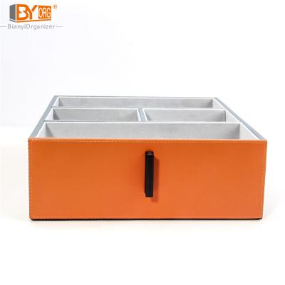 China Novelty multifunctional leather classification box soft narrow wardrobe drawer matching box function high-end jewelry boxes for sale