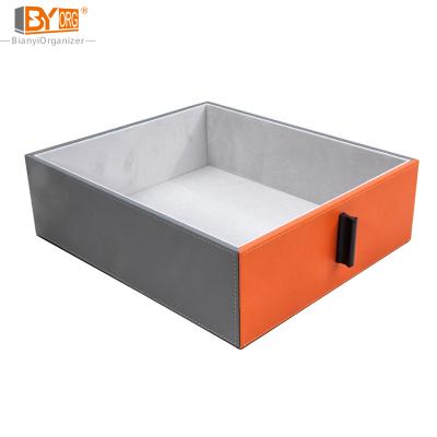 China Novelty Household Clothes Storage Stackable Leather Drawer for sale