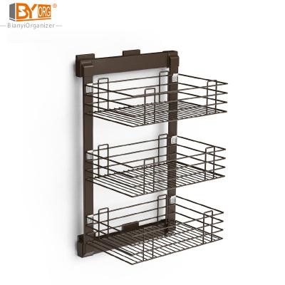 China Durable Bedroom Cabinet Book Magazine Storage Slide Pull Out Cabinet Organizer Useful Stable Basket for sale