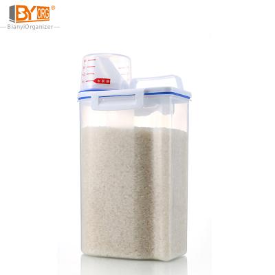 China Freshness Keeping OEM Kitchen Rice Cereal Dispenser Organizer Storage Container Plastic Bucket With Lid for sale