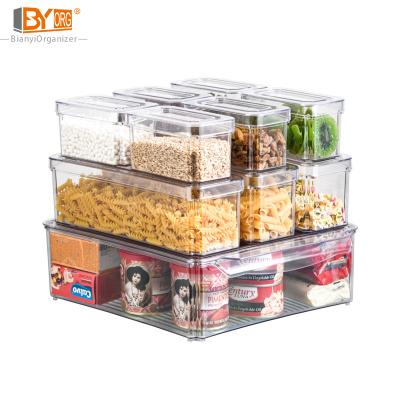 China Transparent Plastic Freshness Keeping Kitchen Storage With Lid Plastic Container With Handle for sale