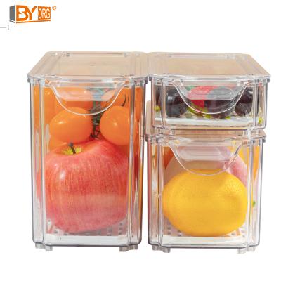 China Plastic Food Storage Square Rectangle Freshness Keeping Storage Jar Organizer Plastic Refrigerator Material Plastic Home Food Storage for sale