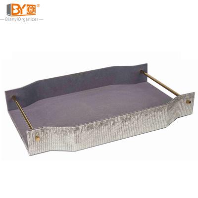 China Latest Design CLASSIC Tray Genuine Leather Serving Tray leather serving tray best for serving at home and bar for sale