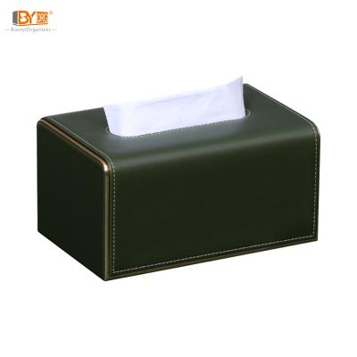 China Factory Supply Minimalist High Capacity Office Green Leather Cloth Material Box for sale