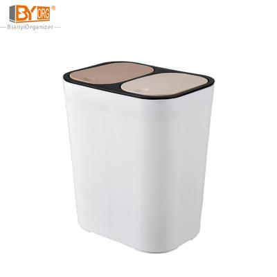 China Squeezing Type Double-lid Classification Storage Bins Household Kitchen Living Room Trash Cans Push Trash Can for sale