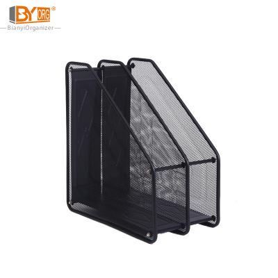 China Durable Hot Selling Desktop File Storage Organizer Black Stable Office Table File Holder for sale