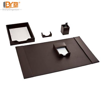 China New Arrival Manufacturer Faux Leather Office Desk Set Organizer for Promotion for sale