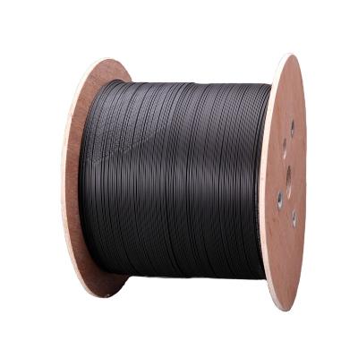 China FTTH FTTB FTTX Network Black g657a Flat Arc Type Self Hanging 1 Core Outdoor Single 1 ftth Fiber Optic Drop Cable gjyxfch for sale