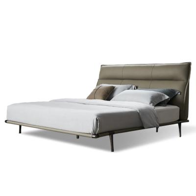 China Other hot sale latest modern design luxury bedroom furniture nappa leather large twin bed for sale