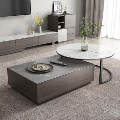 China Modern simple and personalized square and round tea table combination living room furniture for sale