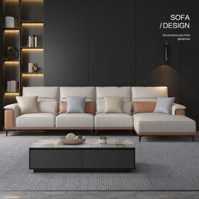 China Other Nordic Light Luxury Straight Row Combination Sofa Concubine Fabric Technology Nordic Living Room Modern Sofa for sale