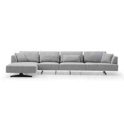 China Modern Contemporary Living Room Furniture L Shape Modern Chaise Lounge Sofa Couch Fabric Sectional Sofa for sale