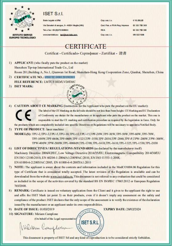 CE - Shenzhen Tip-Top International Trade Co. , Ltd.