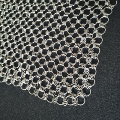 China Sustainable High Quality Food Grade 304 Stainless Steel Kitchen Iron Chainmail Scrubber for sale