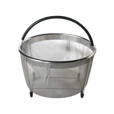 China Sustainable Stainless Steel Round Shape Wire Mesh Kitchen Cooking Basket for sale