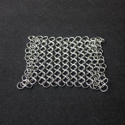 China Corrosion Resistance Stainless Steel Chainmail Ring Mesh Pot Scrubber for Kitchen for sale