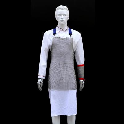 China 55*80cm Abrasion Resistant Anti-cut Safety Food Grade Stainless Steel Chainmail Apron for sale