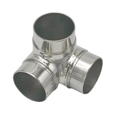 China Highco-Cast 316 Stainless Steel Contemporary 3 Way Elbow 90 Degree Corner Connector for50.8mm Stair Railing for sale