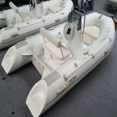 China DeporteStar 14FT Rib 420 CE PVC Hypalon Small Rigid Inflatable Boat Fiberglass Fishing Boat for sale