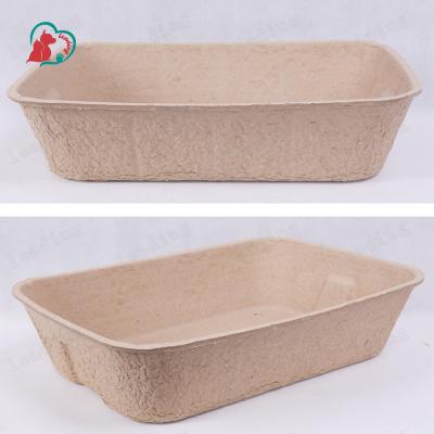 China Viable Disposable Molded Paper Pulp Cat Litter Box, Cat Litter Tray Wholesale for sale