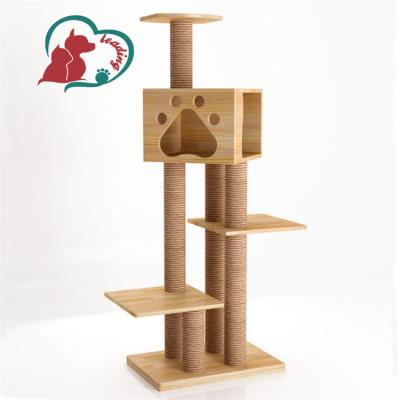 China Sustainable Luxury Wood Cat Tree for sale