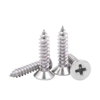 China Wholesale M8 DIN7982 Stainless Steel 304 316 cross recessed countersunk flat csk head self-tapping screw for sale