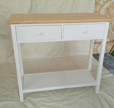 China Eco - Friendly White Wooden Display Console Table With Storage Drawer And Shelf For Living Room for sale