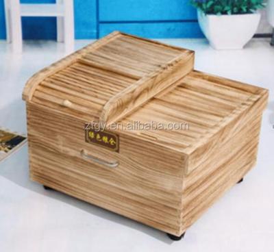 China Sustainable Wooden Rice Storage Bin for sale